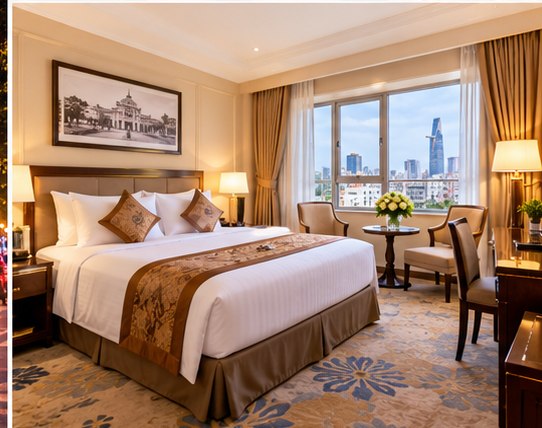 Illustrative elegant hotel room